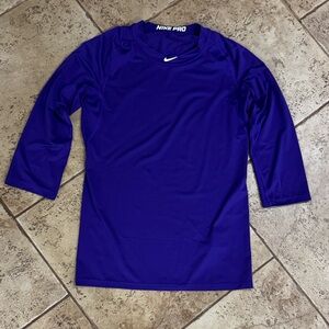 Nike Pro Purple 3/4 Sleeve Shirt